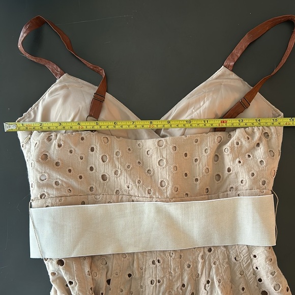 😍 A-line Eyelet Midi Dress With Wide Elastic Belt - Picture 6 of 6